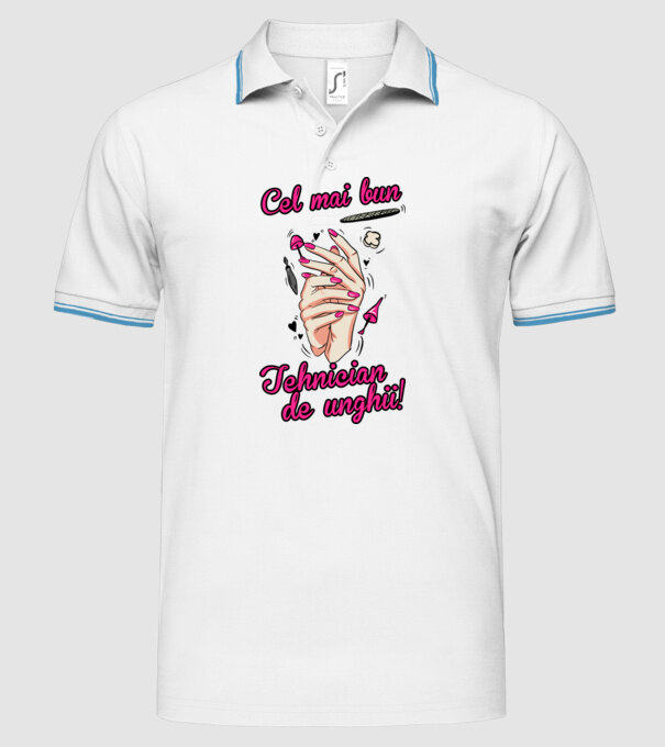 Cel mai bun tehnician de unghii model alb pe tricou