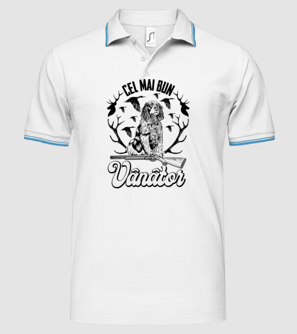 Cel mai bun vânător model alb pe tricou