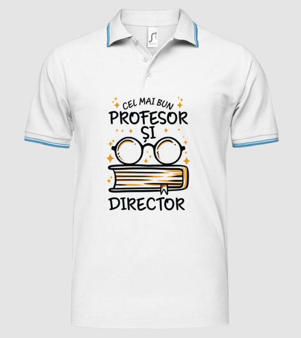 Cel mai profesor director model alb pe tricou