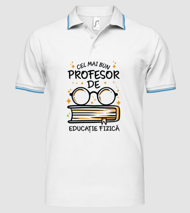 Cel mai profesor educație fizică model alb pe tricou
