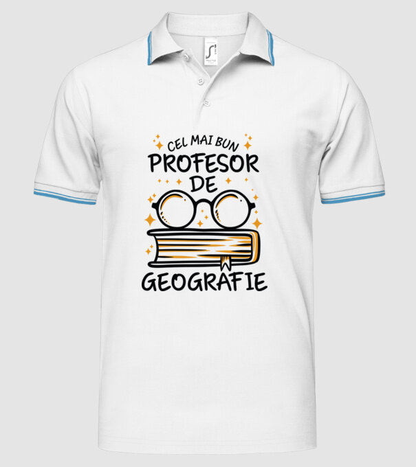 Cel mai profesor geografie model alb pe tricou