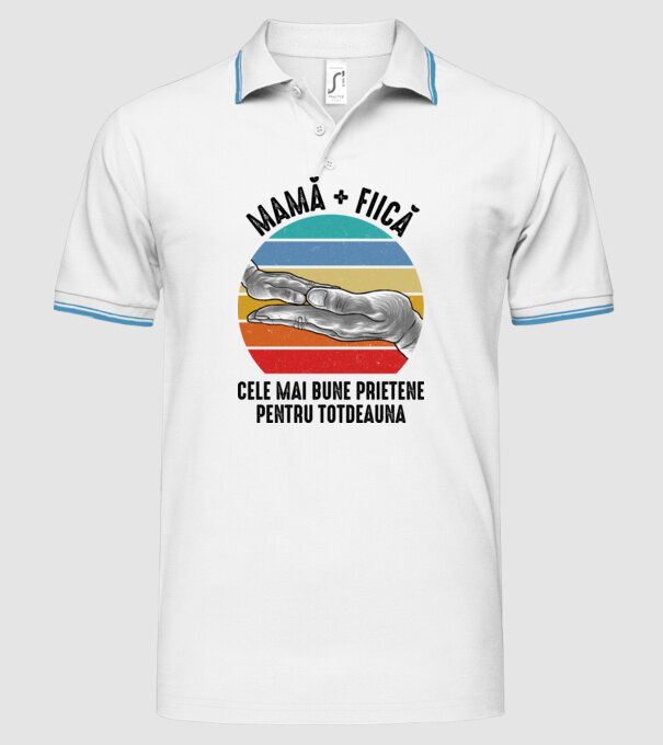 MAMĂ + FIICĂ- Cele mai bune prietene pentru totdeauna model alb pe tricou