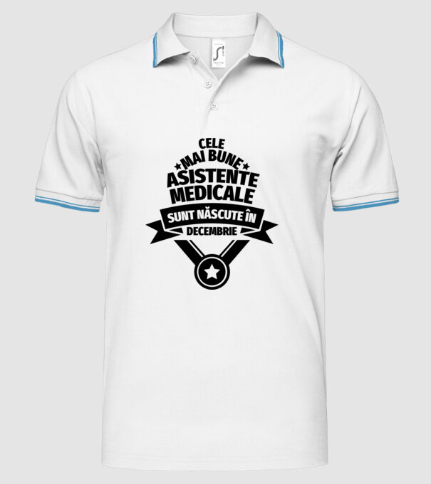 Cele mai bune asistente medicale sunt născute în decembrie model alb pe tricou