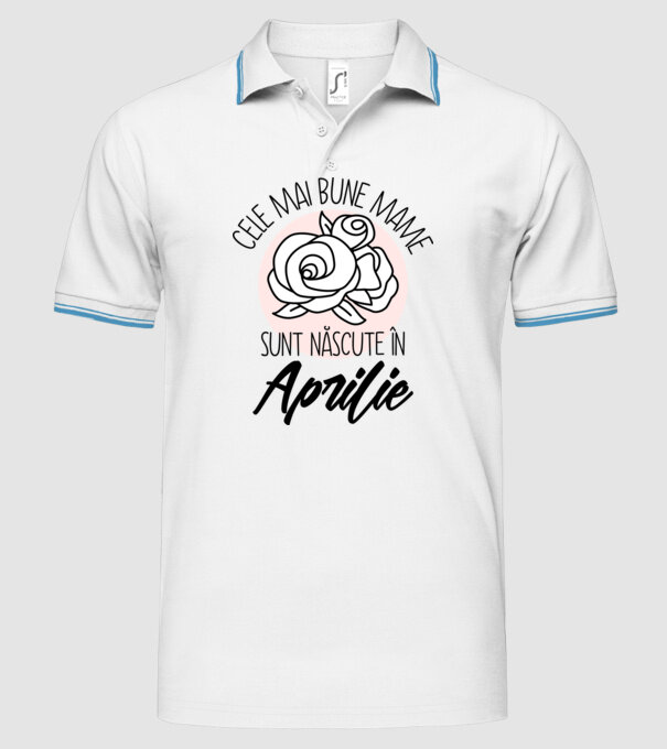 Cele mai bune mame sunt născute în Aprilie model alb pe tricou