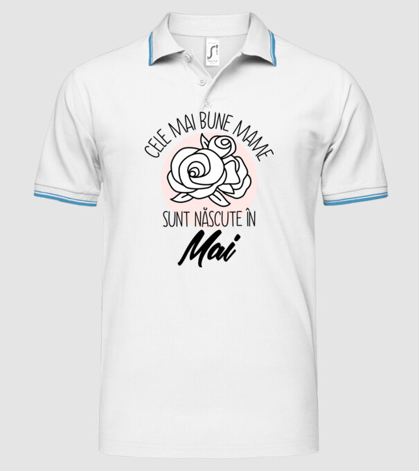 Cele mai bune mame sunt născute în Mai model alb pe tricou