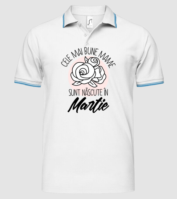 Cele mai bune mame sunt născute în Martie model alb pe tricou