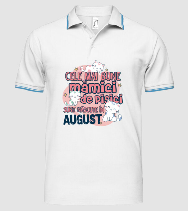 Cele mai bune mămici de pisici August model alb pe tricou