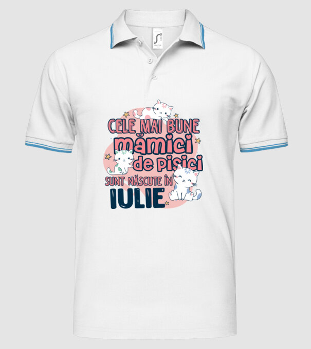Cele mai bune mămici de pisici iulie model alb pe tricou