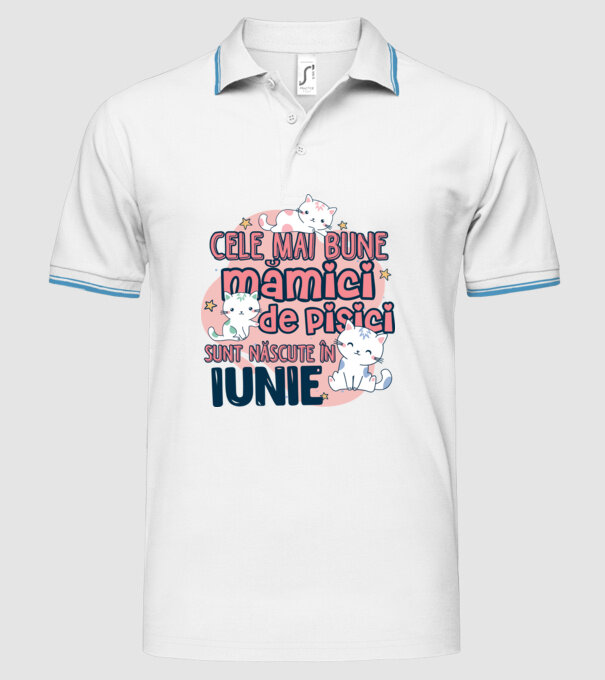 Cele mai bune mămici de pisici iunie model alb pe tricou