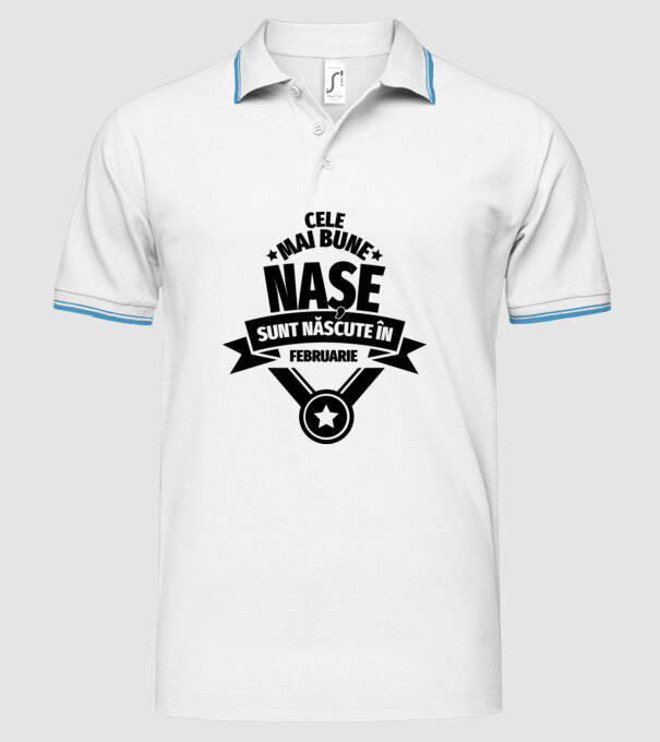 Cele mai bune nașe sunt născute în februarie. model alb pe tricou