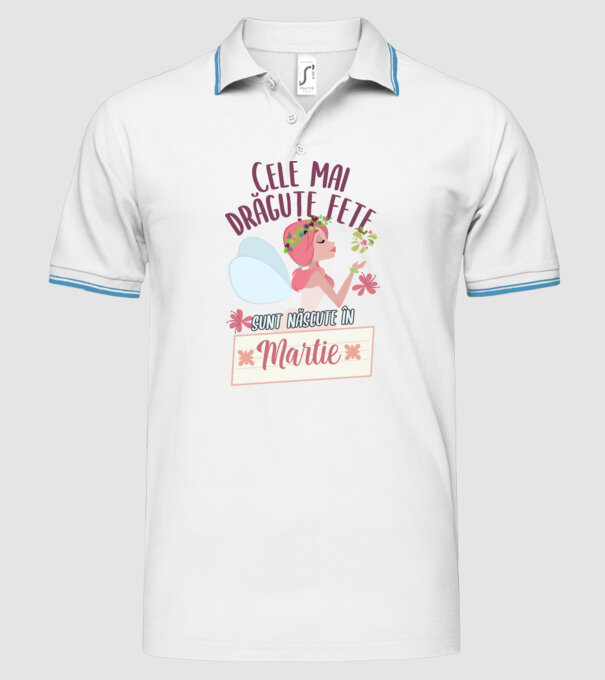 Cele mai drăguțe fete sunt născute în martie. model alb pe tricou