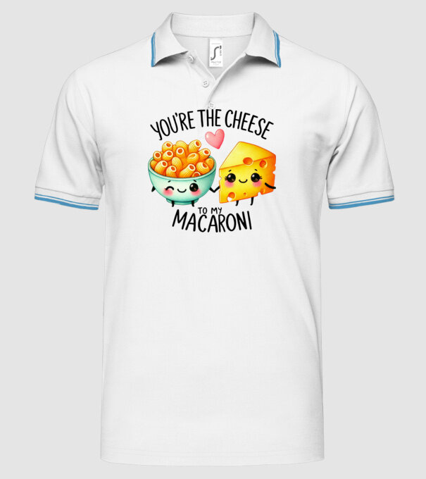 Cheese to my Macaroni model alb pe tricou