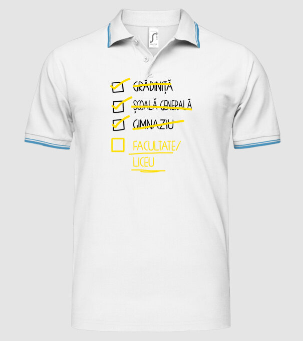 Cheklist educație - Gimnaziu alb model alb pe tricou