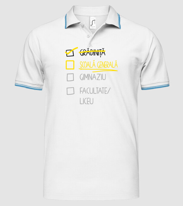Cheklist educație - grădiniță alb model alb pe tricou