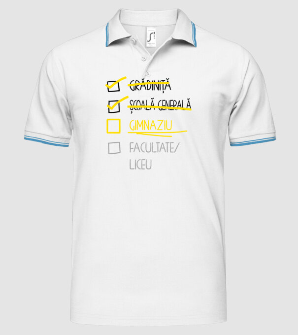Cheklist educație - Școala primară alb model alb pe tricou