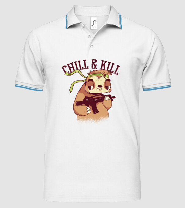 chill and kill model alb pe tricou
