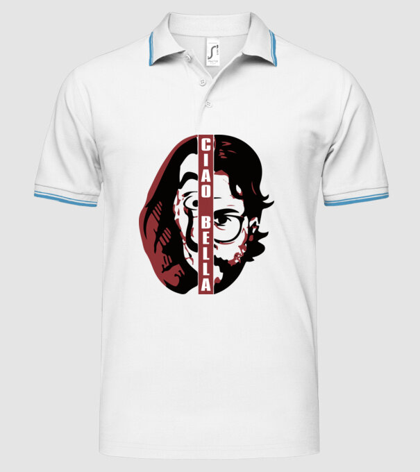 ciao bella professor model alb pe tricou
