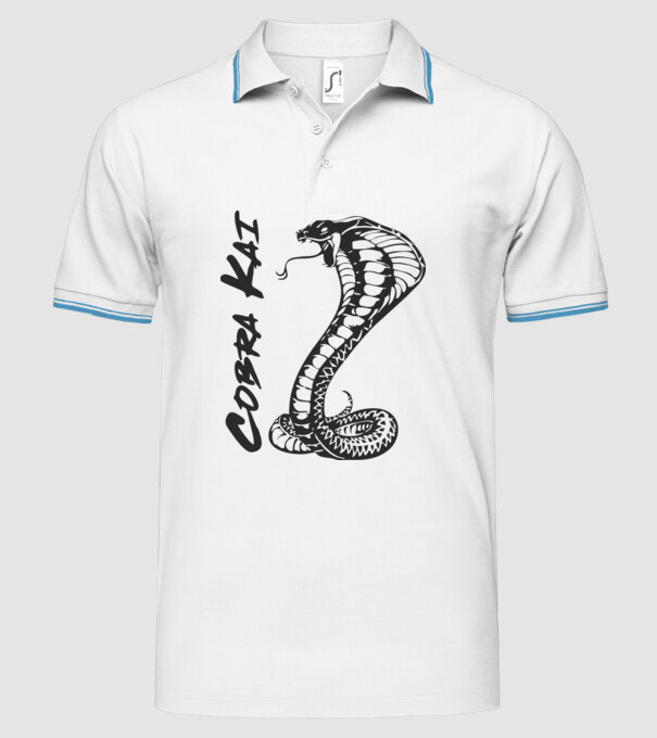 cobra kai black model alb pe tricou