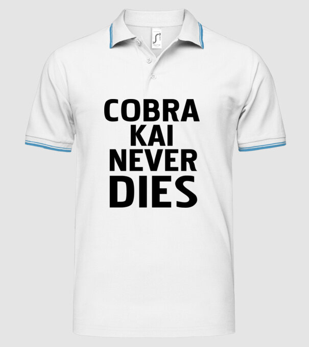 cobra kai never dies model alb pe tricou