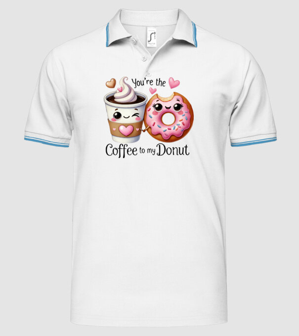 Coffee to my Donut model alb pe tricou