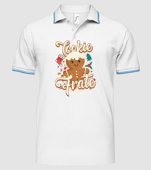 Cookie frate model alb pe tricou