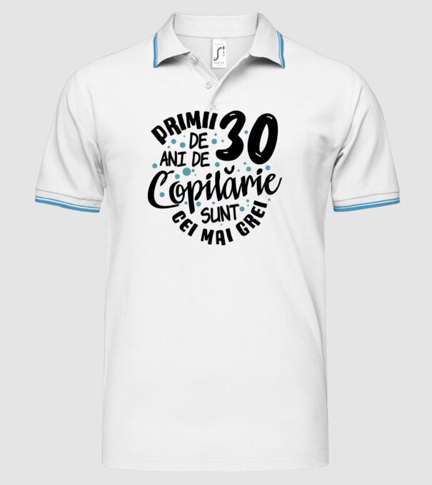 Copilărie 30 de ani model alb pe tricou