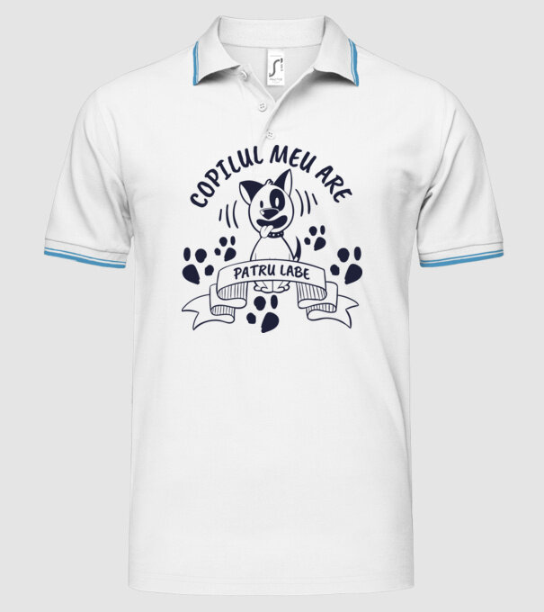 Copilul meu are patru labe model alb pe tricou