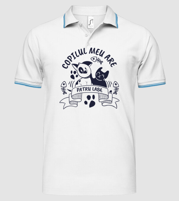 Copilul meu are patru labe model alb pe tricou