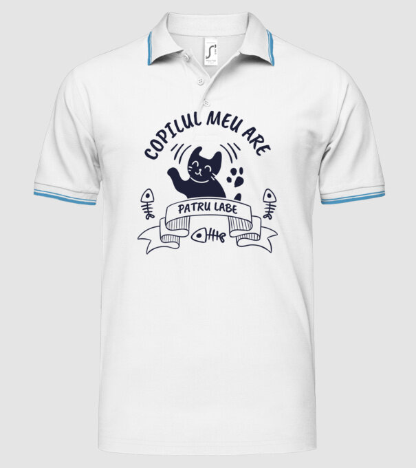 Copilul meu are patru labe model alb pe tricou