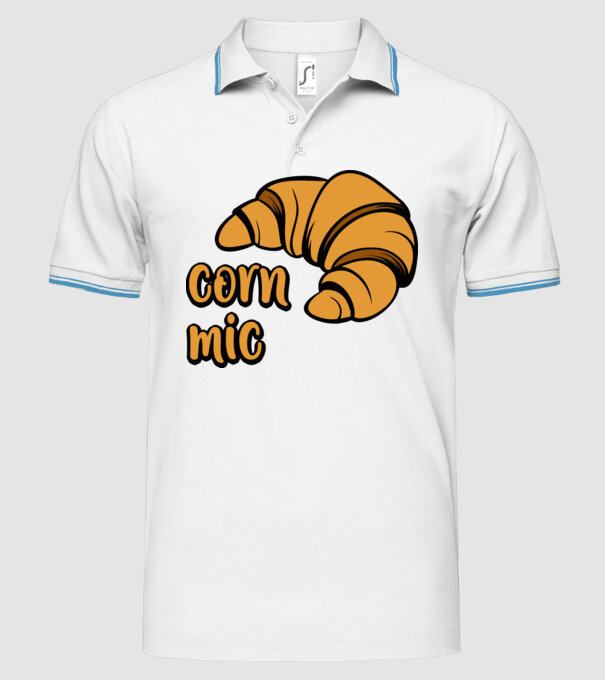 corn mic model alb pe tricou