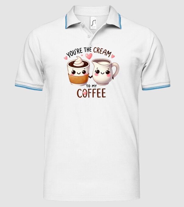 Cream to my Coffee model alb pe tricou
