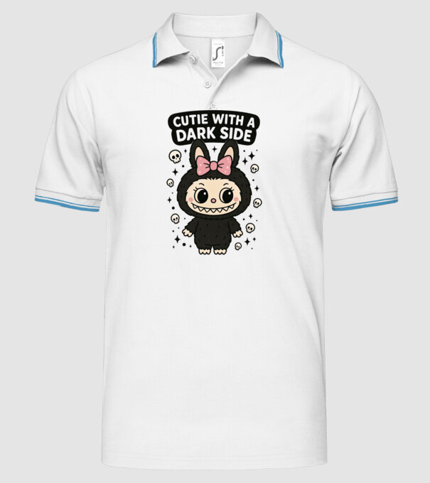 Cutie with a dark side model alb pe tricou