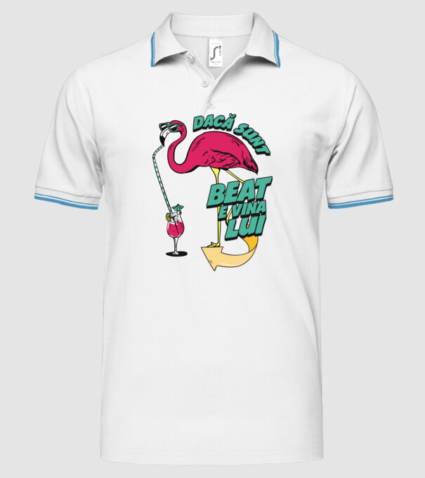 dacă sunt beat, e vina lui model alb pe tricou
