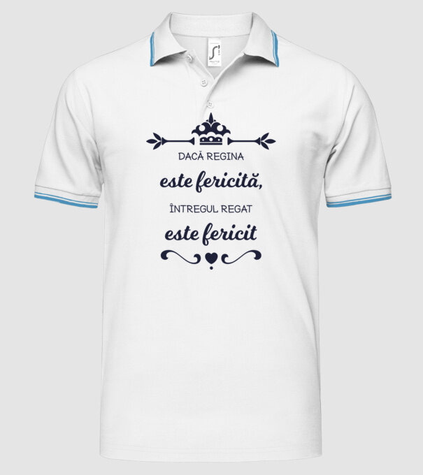 dacă regina este fericită, întregul regat este fericit model alb pe tricou