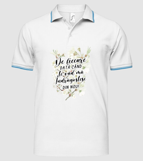De fiecare dată când te văd mă îndrăgostesc din nou model alb pe tricou