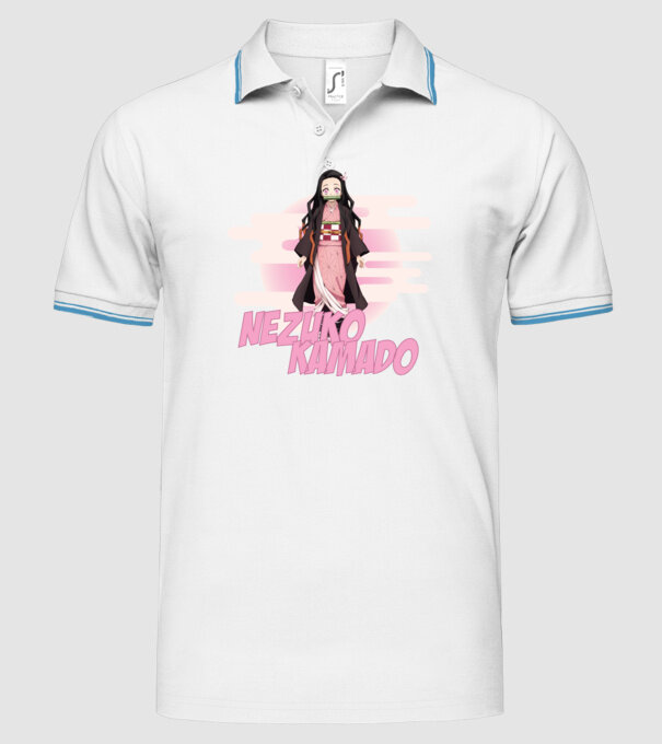 Demon Slayer Nezuko model alb pe tricou