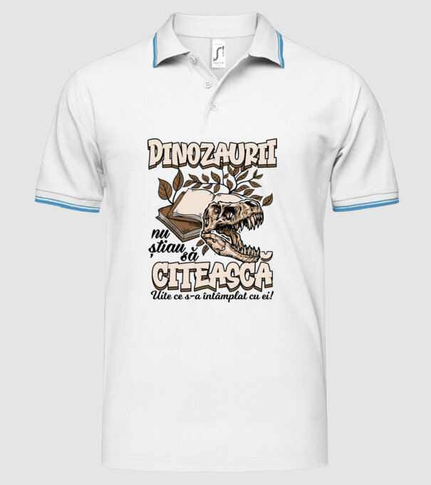 Dinozaurii nu știau să citească model alb pe tricou