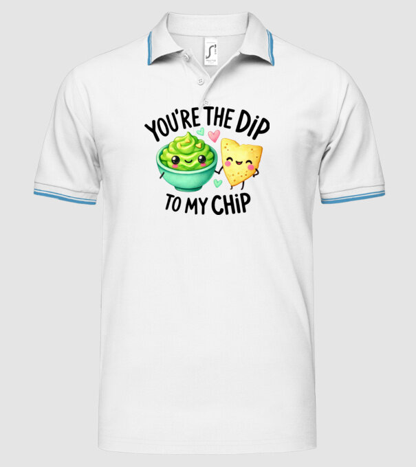 Dip to my Chip model alb pe tricou