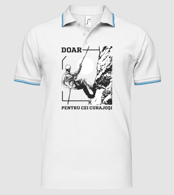 Doar pentru cei curajoși model alb pe tricou