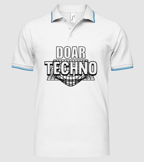 Doar techno model alb pe tricou