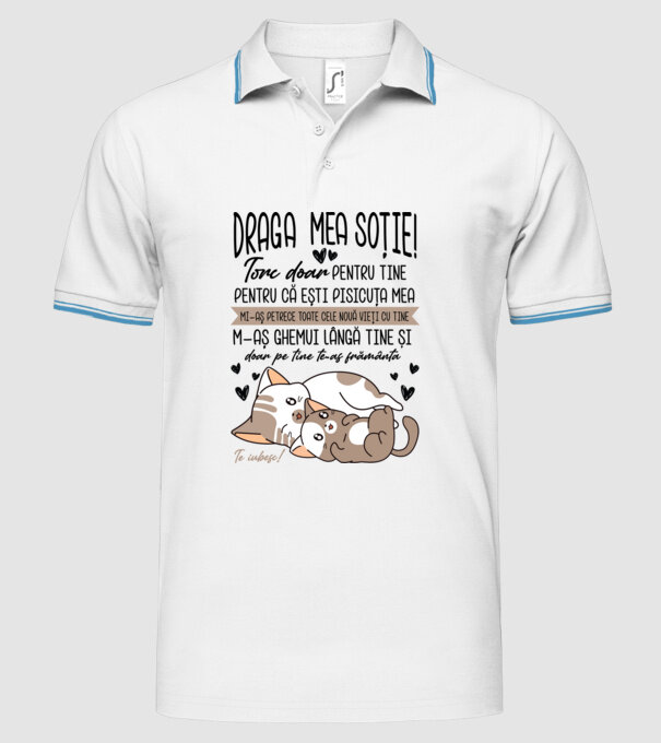 Draga mea soție model alb pe tricou