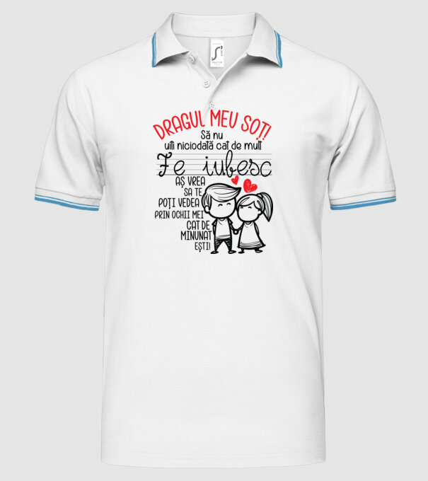 Dragul meu soț Cât de minunat ești! model alb pe tricou
