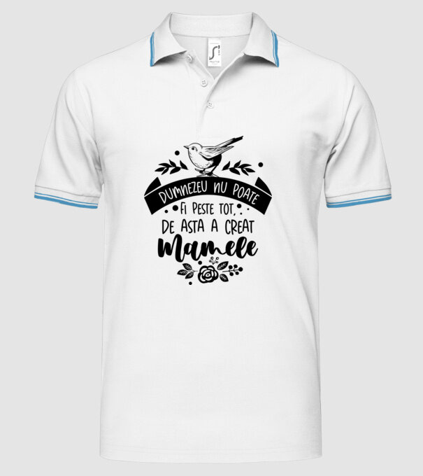Dumnezeu nu poate fi peste tot model alb pe tricou