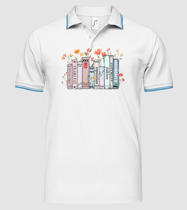 Eras tour books color model alb pe tricou
