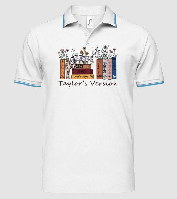 Eras tour books color cat model alb pe tricou