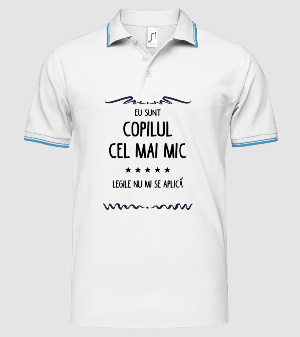 Eu sunt copilul cel mai mic, legile nu mi se aplică model alb pe tricou