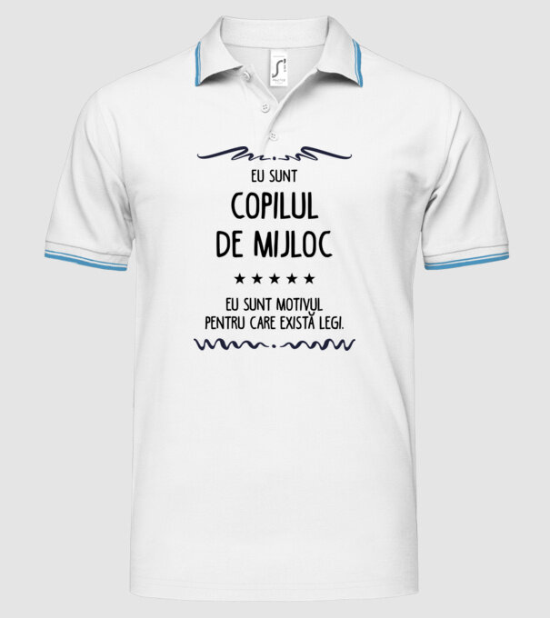 Eu sunt copilul de mijloc, eu sunt motivul pentru care există legi. model alb pe tricou