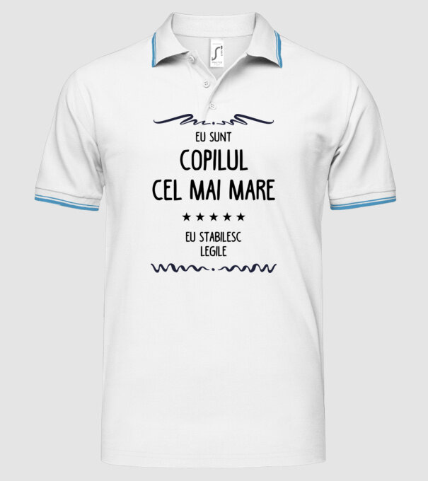 Eu sunt copilul cel mai mare, eu stabilesc legile model alb pe tricou