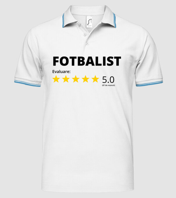 Evaluare 5 FOTBALIST model alb pe tricou