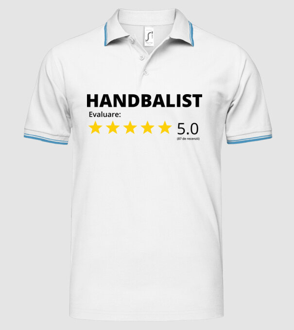 Evaluare 5 HANDBALIST model alb pe tricou